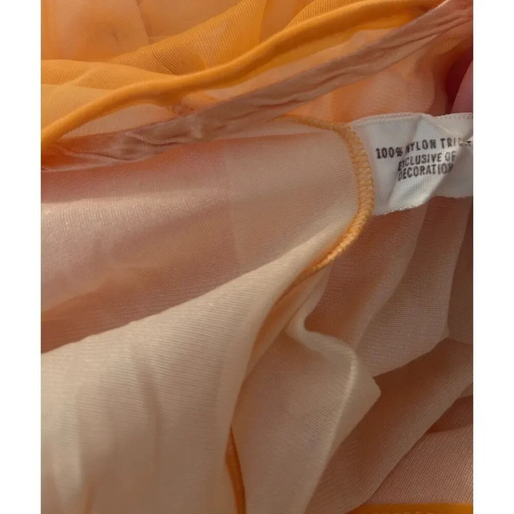 Vintage Hollywood Vassarette Orange Nylon Nightgown Negligee Dress Size Petite - Picture 5 of 6